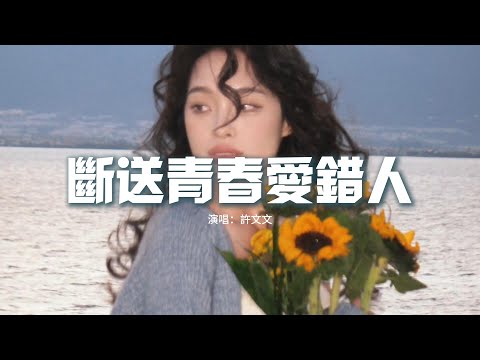 許文文 - 斷送青春愛錯人『你曾是我 斷送青春 卻愛錯的人，如今你 卻和她同床共枕，你的承諾 在我身上 未兌現半分，憑什麼 你卻許了她終身。』【動態歌詞MV】