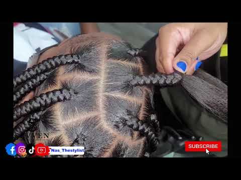 How to do large knotless boxbraids/ Satisfying video