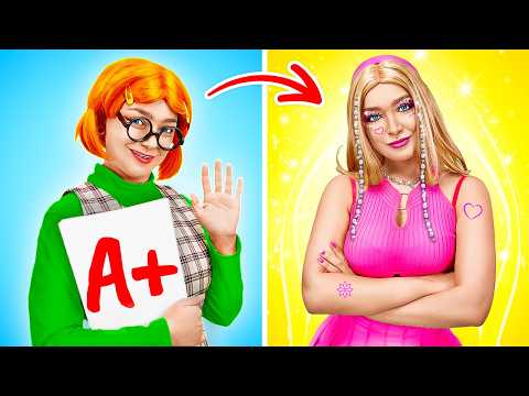 Pretty Girl VS Nerd at School! 💋 Extreme Makeover to Become Popular