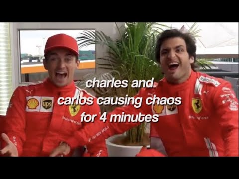 charles leclerc and carlos sainz being chaotic for 4 minutes