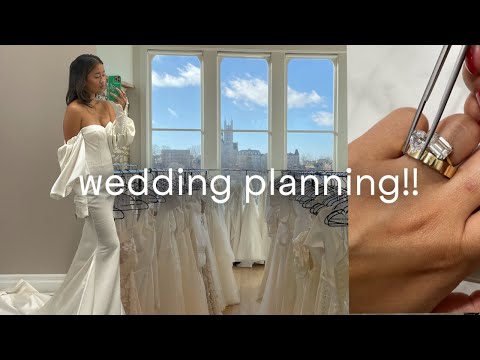 WEDDING PLANNING PART 1! desiging our wedding bands, wedding dress shopping + venue search