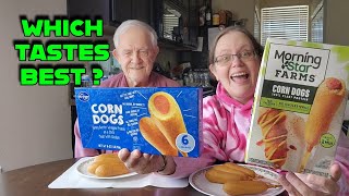 Corn Dogs Classic VS Plant based  Which tastes better? #blindtastetest #corndog #plantbased #vegan