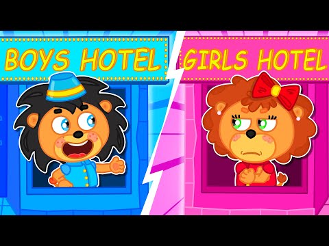 LionET | Pink vs Blue Toy Hotel Challenge  | Cartoon for Kids