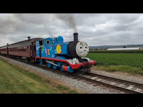 Thomas Rushes Past - Day Out with Thomas - Railfanning - Strasburg, PA (9/22/24)