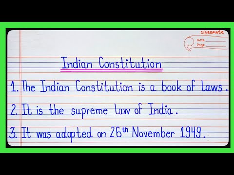 10 Lines On Indian Constitution in English/Indian Constitution Essay/Constitution of India Essay l