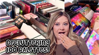 DECLUTTERING ALL MY EYESHADOW PALETTES?!