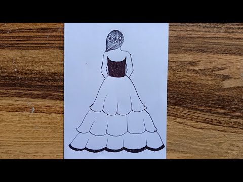 How to draw a girl with butterfly dress/girl drawing/girl dress drawing/pancil sketch.