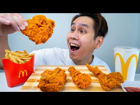 ASMR FOOD! MCD SPICY FRIED CHICKEN/ MCD AYAM GORENG, FRIES, MANGO & COKE! EATING SOUNDS!