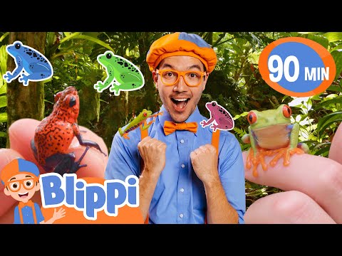 Blippi Finds Five Colorful Little Speckled Frogs 🐸 Learn Animals | Educational Videos for Kids