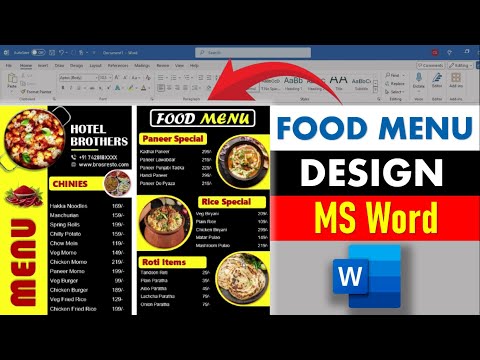 MS Word Tutorial: Food Menu Design : Micorsoft Word #microsoftword