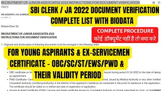 SBI Clerk / JA 2023 LATEST INSTRUCTIONS FOR DOCUMENT VERIFICATION  I LPT & MEDICAL PROCEDURE I SBIPO