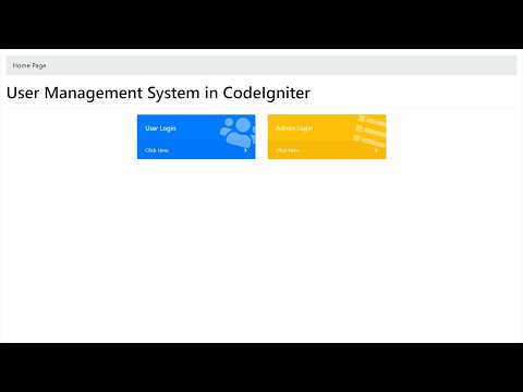 User Management Project in CodeIgniter