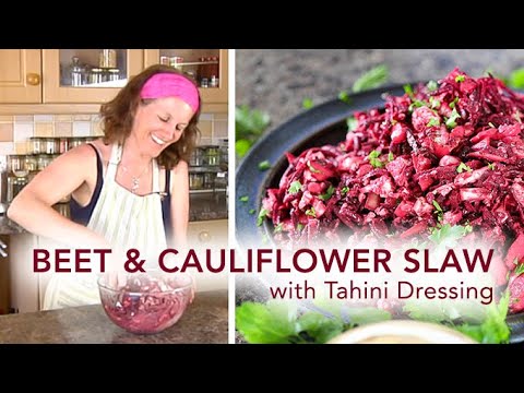 Beetroot Cauliflower Slaw with Tahini Sauce - from Magical Salad Course