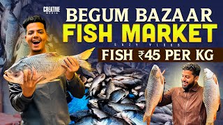 HYDERABAD’S OLDEST FISH 🐟 MARKET 😳BEGUM BAZAAR FISH MARKET🔥.