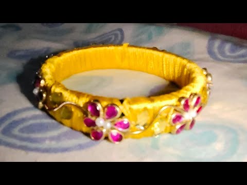 how to make thread bangles at home in telugu త్రెడ్ బ్యాంగిల్ ఎలా చేయాలి #craft #threads #design