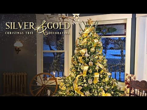 Christmas Tree Decorating - Silver & Gold - Elegant Christmas Tree Decorating Ideas With Ribbon