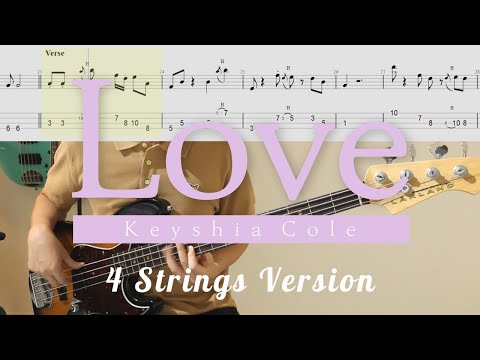 R&B for BASS Practice│Keyshia Cole - Love│4 Strings Version│TAB