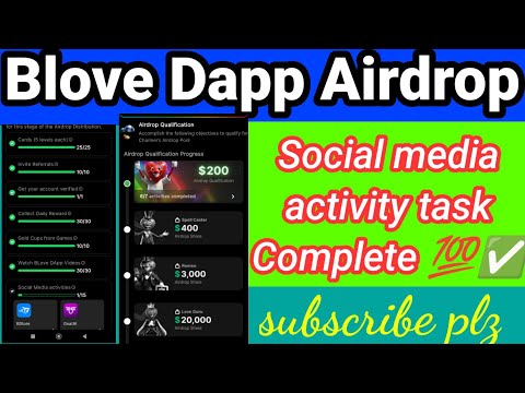 Blove Dapp Airdrop Activities Complete ? Blove dapp project activities complete || #blovedapp