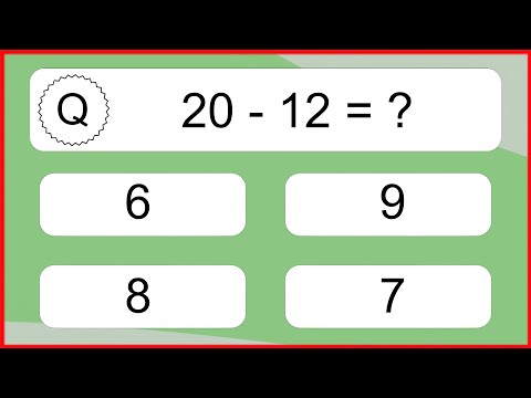 20 Subtraction Quiz Exercises for Kids: Numbers Up to 20