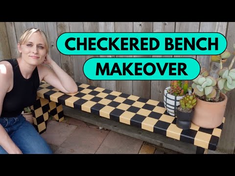 Checkered Bench Makeover | Trendy Furniture Flip