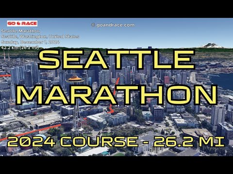 Seattle Marathon (2024): fly over the marathon course! Video of the race path.