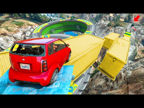 50.5050% Gamers Crash at the Very Last Jump in this GTA 5 Parkour Race | No Copyright Gameplay 4K