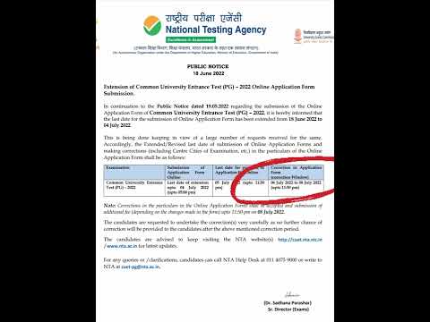 CUET PG Imp Update- New Deadline & Correction Window