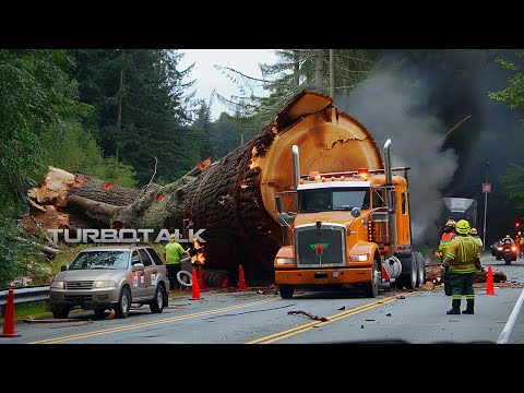 Extreme Logging Trucks | Extreme Dangerous Fastest Big Chainsaw Cutting Tree Machines #11