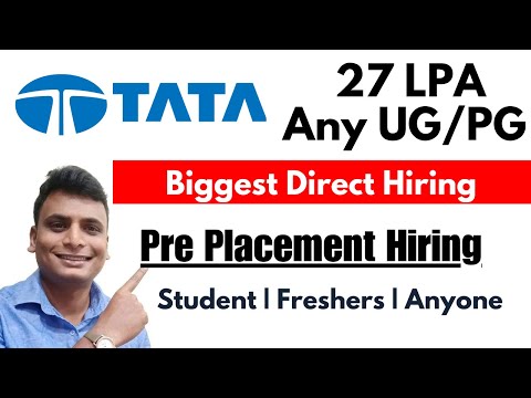 Tata Biggest Hiring 27 LPA | Pre placement opportunities | UG PG Any College Students