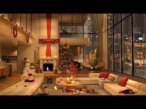 Holiday Jazz Elegance 2025 🎄 Ultra 4K Penthouse Lounge with Smooth Jazz for Cozy Winter Nights