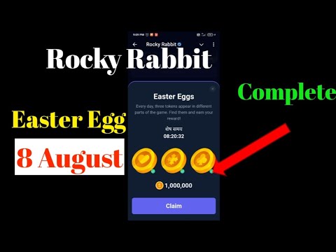 Rocky Rabbit Easter Egg code 8 August | Rocky rabbit Easter egg today| 1m coin complete