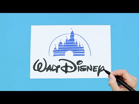 How to draw the Walt Disney logo