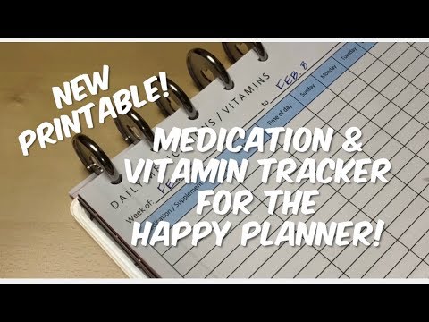 New Planner Printable - MEDICATION & VITAMIN TRACKER for the Happy Planner (and more)