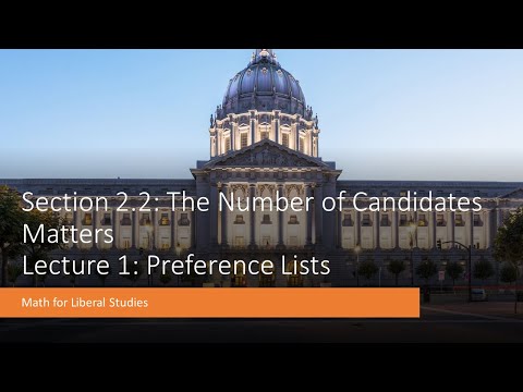 Math for Liberal Studies - Lecture 2.2.1 Preference Lists