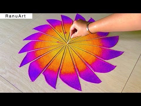 2 flower rangoli designs for diwali🌼navratri rangoli designs easy small🌼 best rangoli 🌼Ranu Art