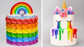 How to Make the Best Ever Rainbow Cake Decorating For Party | Amazing Rainbow Cakes & Dessert