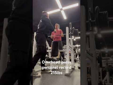 Overhead cross personal record 215lbs #gym #personalrecord #overheadpress