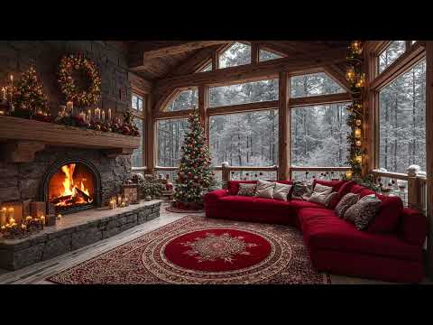 Soft Christmas Jazz Music at Cozy Cabin Ambience 🎁 Jazz Relaxing Music & Cozy Christmas Ambience 🎄