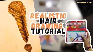 Realistic hair drawing with Faber-Castell pencil colour 🎨 ✏️ #hairdrawingtutorial #hairdrawing #art