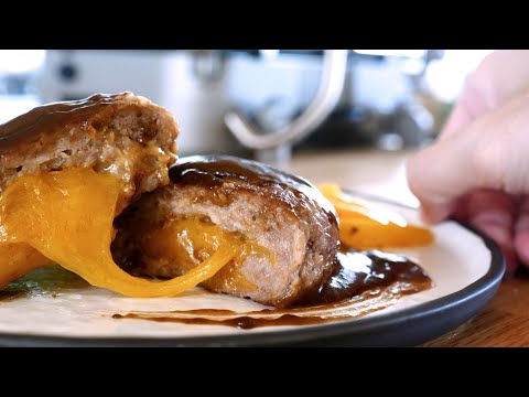 10分鐘快速完成爆漿起司漢堡排！（好吃醬汁自己調） | Japanese Cheese Hamburg Steak