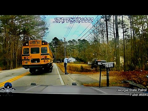 Scat Pack Flees From Georgia State Patrol | Crashes Into School Bus Full Of Kids