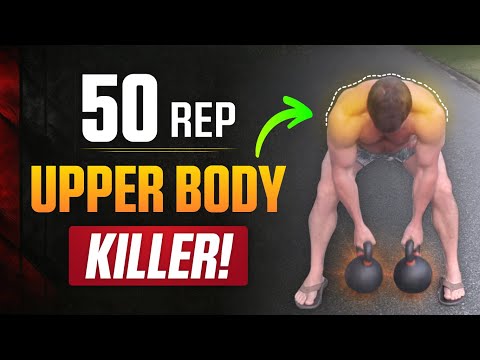 MONSTER 50 Rep Upper Body HIIT Routine Kettlebells AND Dumbbells! | Coach MANdler