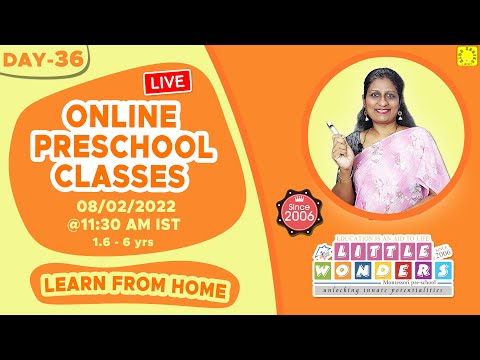 Online Preschool Classes for 1.6 to 6 years | Tuesday - 08.02.2022 | Day 36