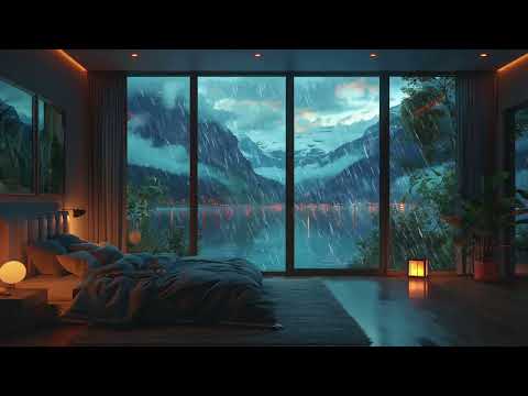 Rain Sound On Window with Thunder SoundsㅣHeavy Rain for Sleep, Study and Relaxation.