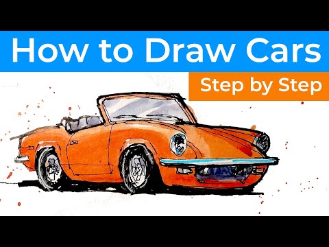 How to Draw Cars – Step-by-Step Process – TRY THIS TECHNIQUE!