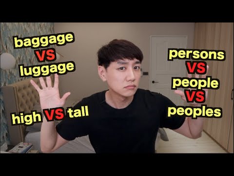 單字比較#2!  baggage VS luggage,  persons VS people,  high VS tall