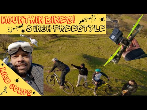 FPV Freestyle Downhill: Mountain Bikes Jumps and Chase