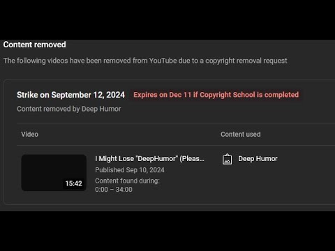 DeepHumor Copyright Striked My Channel...