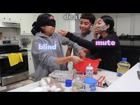 deaf, mute, and blind baking challenge!!