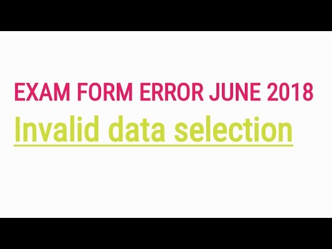 Exam form ERROR invalid data selection